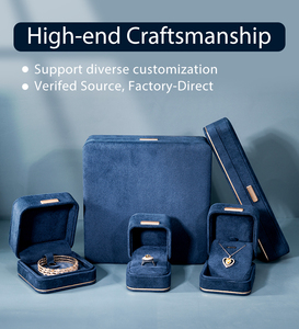 Custom Velvet Jewellery <strong>Boxes</strong> Wholesale Luxury Gift Box Custom Logo Suede <strong>Jewelry</strong> Box Packaging - Product Image 3