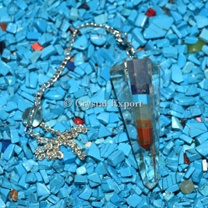 Péndulos de cristal de cuarzo con punto de Chakra: Péndulos de Chakra Péndulos de cristal curativos - Product Image 5