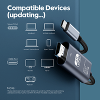 Câble HDMI tressé en nylon 4K 30HZ 60HZ Type C vers HDMI mâle 2 mètres prise en charge HDCP pour Macbook téléphone moniteur TV ordinateur portable
