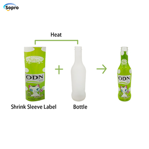 Tùy Chỉnh In Vàng Ba Chiều Đục Lỗ Pet PVC Nhiệt Co Tay Áo Phim Thu Nhỏ Bọc Nhãn Cho Nước Giải Khát Soda Uống Rượu Vang Chai - Product Image 1