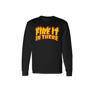 T-shirt à manches longues Fire It In There, design flamme noire, vêtements promotionnels - Product Image 2