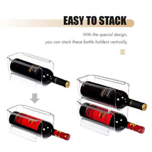 Soporte organizador de botellas de agua y vino sin BPA, estante de vino apilable para encimeras de cocina, mesa, despensa, <span class=keywords><strong>nevera</strong></span>, bares - Product Image 5