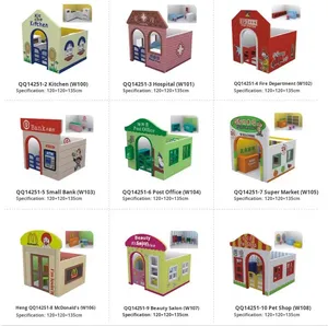 Casa de Muñecas de Madera para Jardín de Infancia, Hospital, Cocina, Supermercado, Banco, <span class=keywords><strong>Juego</strong></span> de Imitación, <span class=keywords><strong>Juego</strong></span> de Roles, 120x120x135cm - Product Image 1