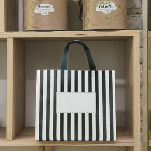 Многоразовая экологичная сумка-шоппер из ламинированной ткани RPET с ручками и застежкой, с индивидуальным логотипом, класса люкс - Product Image 1