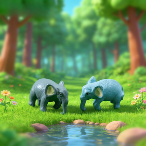 Miniature Éléphant en Résine Mignonne, Figurine d'Animal Sauvage pour Terrarium de Mousse, Micro-Paysage, Table de Sable, Décoration de Scène DIY - Product Image 4