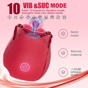 Potente Vibratore USB a Forma <span class=keywords><strong>di</strong></span> Rosa, Capace <span class=keywords><strong>di</strong></span> Suzione Clitoridea per Stimolazione, Giocattolo Sessuale Femminile - Product Image 4