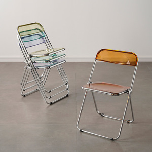 Chaise pliante <span class=keywords><strong>Tomsawyer</strong></span> Roman, qualité banquet, robuste, empilable, en plastique transparent, dossier moderne et simple - Product Image 2