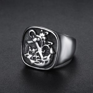 Anneaux punk ODM, anillo de hombre, acier inoxydable 18K, navire de guerre, navigation, anneaux punk gothiques pour hommes - Product Image 6