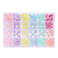 Kit de Fabricación de Pulseras con Cuentas Acrílicas, Cuentas Coloridas Transparentes en Forma de Corazón, Estrella y Flor, Kit de Manualidades para Niñas
