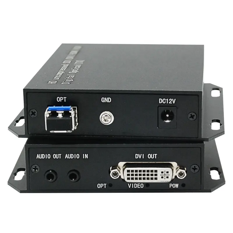 Pendeteksi Video Audio Mini HD DVI 20KM, Penerima Video Audio Mini HD DVI Ke LC Serat Optik