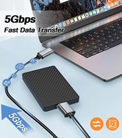 Usine USB3.1 Type-C USB 3.0 Micro B 1m Câble de synchronisation de charge rapide Tresse de gaine en PVC pour disque dur Type C Câble de données Micro B