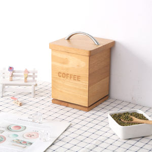 With Handle Clamshell Food Storage Box Factory Direct Sale Nesting Coffee Bean Wooden Wood Packing Items Custom Size Accepted