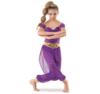 Costumes de danse pour filles, tenues de spectacle à manches courtes pour enfants, vêtements de scène pour enfants, costumes arabes