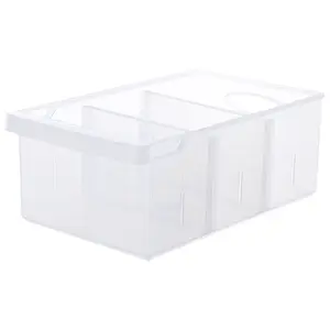 Clear Kitchen Storage Plastic Pantry Storage Bins With Removable Dividers Cabinet Organizers Divided Storage Box