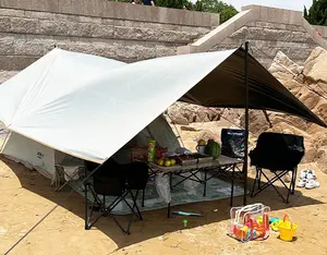 Folding Shelter TentOctagonal Shape 210t Outdoor Camping Canopy Tent Sun Shade Uv Protection Tarp Outdoor Hiking Shelter