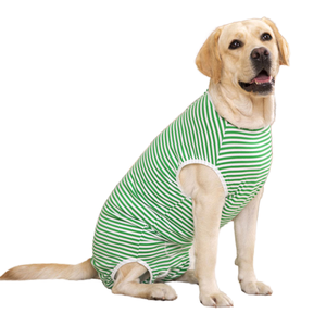 Traje de Recuperación <span class=keywords><strong>para</strong></span> Perros con Rayas Verdes y Blancas, Mono Postoperatorio <span class=keywords><strong>para</strong></span> Mascotas, Protector de Heridas Anti-Lamido, Camiseta <span class=keywords><strong>para</strong></span> Perros Medianos y Grandes - Product Image 1