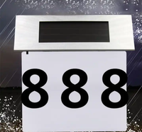Panneau ABS étanche en acier inoxydable pour extérieur Adresse Solaire LED Plaque de porte Numéro de maison
