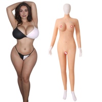 Combinaison sculptante en silicone grande taille avec bras, hanches larges, effet lifting, faux vagin, seins artificiels, forme sissy, cosplay homme-femme