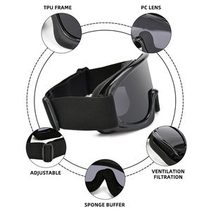 घौझोउ कारखाने की गुणवत्ता वाली बाइक गोगल्स एवी बच्चों युवा पीसी ब्लैक फ्रेम मोटोक्रॉस गोगल्स यूव सुरक्षा मोटरसाइकिल गोगल्स - Product Image 4