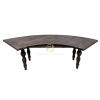 Table serpentine en bois pour extérieur, usage commercial, banquet, restaurant, pieds tournés, emboîtables, pour hôtel, événement, fête