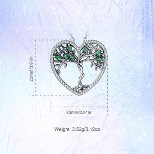 925 Sterling Silver Batu Permata <span class=keywords><strong>Spiritual</strong></span> Keluarga Pohon Kehidupan Kalung Liontin - Product Image 5