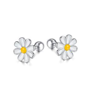 Sweet Flowers and Bees Fashion <b>Stud</b> Earrings Daisies and Bee <b>Stud</b> Earrings for Woman Girls - Product Image 3