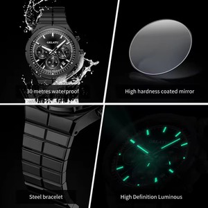 Reloj de lujo GELATU con esfera clásica, resistente al agua, luminoso, de cuarzo para hombre, moderno, original, de marca, a la moda. - Product Image 5