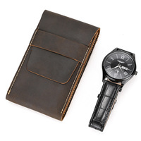 Boîte à montres en cuir véritable, cuir de vachette pleine fleur, étui de rangement en cuir Crazy Horse, simplicité urbaine, modèle 9309, best-seller transfrontalier
