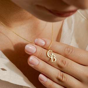 Collana con Catena a Maglie in Oro e Argento con Ciondolo Lettera A-Z in Acciaio Inossidabile Impermeabile per Amanti e <span class=keywords><strong>Amici</strong></span> - Product Image 6