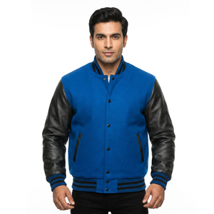 Vestes de sport décontractées personnalisées pour hommes, vestes universitaires en cuir, vestes bomber pour hommes - Product Image 1