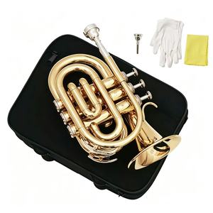 Trompeta de Bolsillo con Acabado Dorado, <span class=keywords><strong>Corneta</strong></span> Pequeña, Trompeta, Trompa - Product Image 4