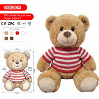 Jouets en peluche personnalisés OEM/ODM, Poupées, Ours en peluche mignons à pull rayé, Cadeaux de fêtes, Porte-clés ours en peluche, Jouet pour chien en peluche personnalisé Puppysew