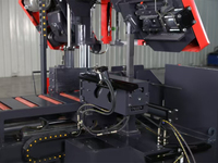 Machine à scier à ruban horizontale automatique à commande PLC H-50N avec moteur de 5,0 kW, composants de l'engrenage, capacité de coupe de 500 mm