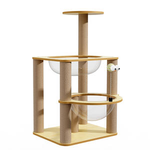 Hoogwaardig Modern Dubbellaags Kattenklimrek Springend Luxe Gigantische Dinosaurus Massief Hout Kattenboom Krabben - Product Image 5