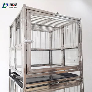 LIZE <span class=keywords><strong>PET</strong></span> Hôpital Clinique Vétérinaire <span class=keywords><strong>Cage</strong></span> de présentation en verre trempé en acier inoxydable <span class=keywords><strong>Cage</strong></span> personnalisable pour chien et chat pour usage clinique - Product Image 5