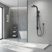 Ensemble douche thermostatique Robinet de baignoire Hot Cold Bathroom Tap with Handheld Shower Kit Exposed Faucet Bathroom