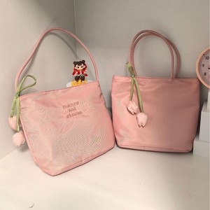 Bolso Tote de Nailon de Color Sólido para Primavera/Verano, con Bordado de Flores, Cierre Magnético, Horizontal, Cuadrado, para Mujer - Product Image 1