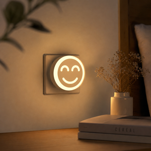 Energy Saving 0.5W <b>Plug</b> <b>in</b> LED Night <b>Light</b> Cute Smile Face <b>Light</b> <b>Sensor</b> Lamp CE RoHS Factory Wholesale OEM Night Lamp - Product Image 5