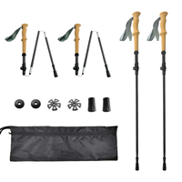 Bâtons de randonnée pliables ultra-légers NASDA Travel Hiking à 3 sections avec poignées en mousse EVA et verrouillage à roulement à billes en fibre de carbone 3K