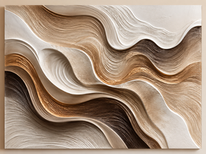 <span class=keywords><strong>Arte</strong></span> Murale 3D di Alta Qualità in Beige e Marrone, Scultura in Gesso con Rilievo Testurizzato per Decorazione di Hotel, Villa e Soggiorno - Product Image 5