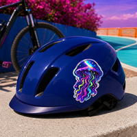 Autocollants holographiques trippy personnalisés, imprimés, adhésifs, résistants à l'eau et aux UV, en vinyle découpé, pour casque de skateboard