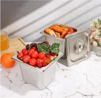 Liyunda 1/6 Europäische Gastronorm GN-Behälter aus Edelstahl 201/304, OEM-Dicke, GN-Behälter für Speisewärmer in Gewerbebetrieben