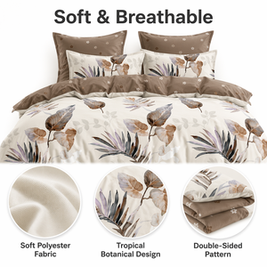 Poland Stock <b>Tropical</b> Botanical Bedding Set Exotic Leaf <b>Duvet</b> <b>Cover</b> for EU Dropshipping 3pcs Bed Linen - Product Image 2