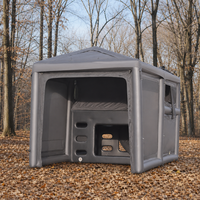 Tente de camping gonflable spacieuse pour le camping en groupe familial, avec fenêtres doubles toutes saisons et tapis de sol amovible