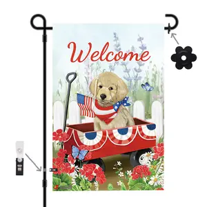 12X18 Dubbelzijdige Verticale Buffelruit Esdoornblad Vrachtwagen Tuinvlag Thanksgiving Outdoor Decoratie Vlag