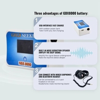Detektor Logam Bawah Tanah Genggam HEDAO Gdx 8000 Emas Biru Pencari Harta Karun GDX