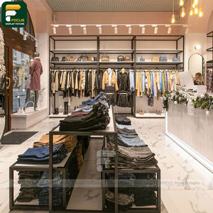 ชั้นวางเสื้อผ้าแบบเปิดสำหรับร้านค้าเสื้อผ้าขนาดเล็ก ตู้แขวนเสื้อผ้าแบบโครงเบา โซนจัดแสดงสินค้าแบบน้ำหนักเบา - Product Image 2