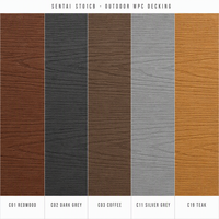 Tarima de Exterior WPC ST01CB 150x23mm, Tarima Hueca de Madera y Plástico Compuesto para Jardín, Balcón, Patio