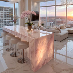 Dalle de marbre onyx rose à transmission de lumière moderne de luxe pour panneau mural rétroéclairé, comptoirs de cuisine, lavabo - Product Image 3