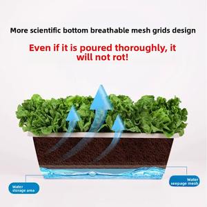 Grand pot de fleurs carré à suspendre au mur pour plantes d'intérieur, support rectangulaire en plastique pour fleurs - Product Image 3